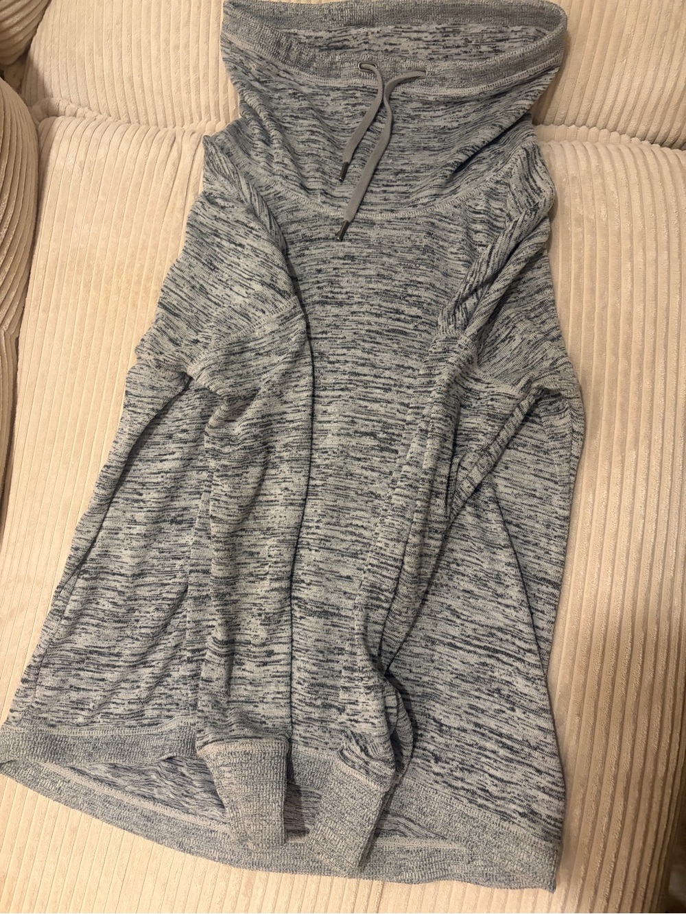 Athleta Gray Marled Cowl Neck Sweater